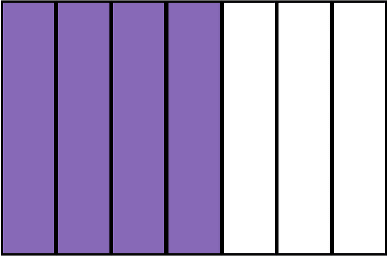 Violet Rectangle Fraction 4:7