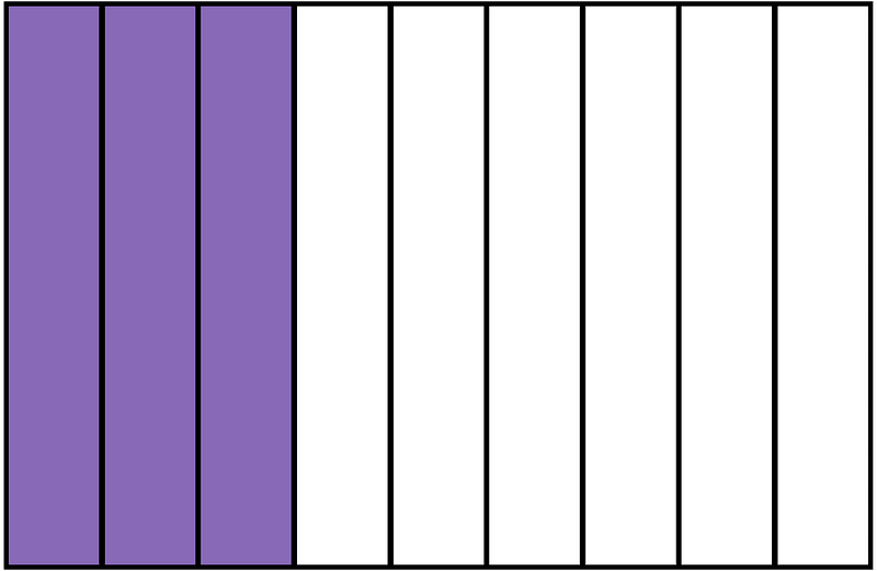 Violet Rectangle Fraction 3:9