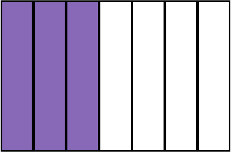Violet Rectangle Fraction 3:7