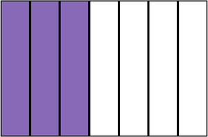 Violet Rectangle Fraction 3:7