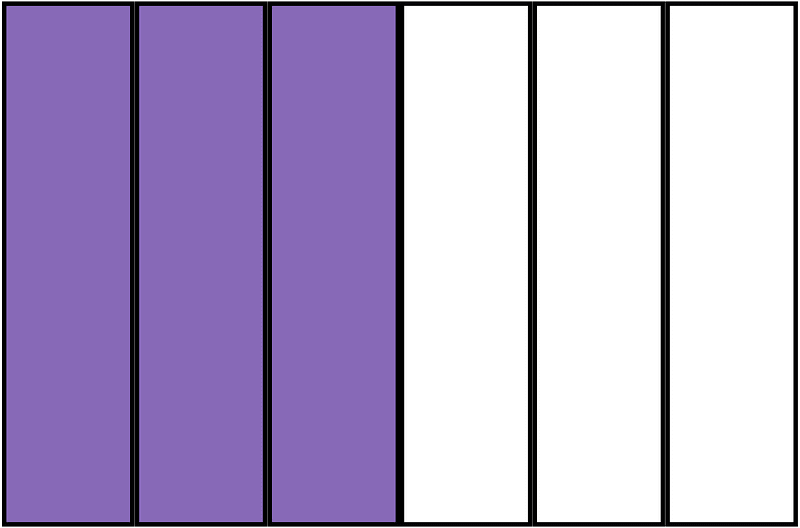 Violet Rectangle Fraction 3:6