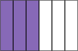 Violet Rectangle Fraction 3:6