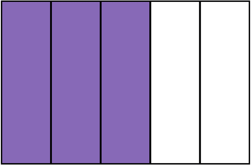 Violet Rectangle Fraction 3:5