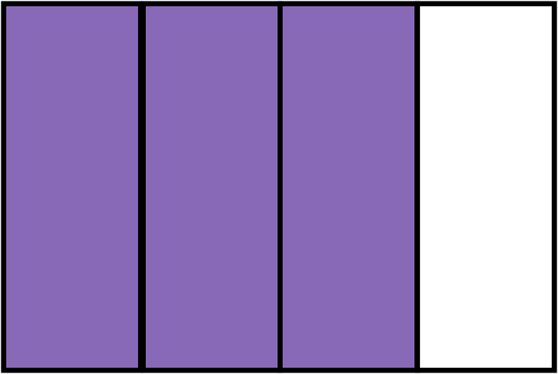 Violet Rectangle Fraction 3:4