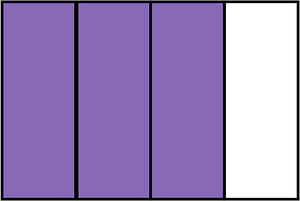 Violet Rectangle Fraction 3:4
