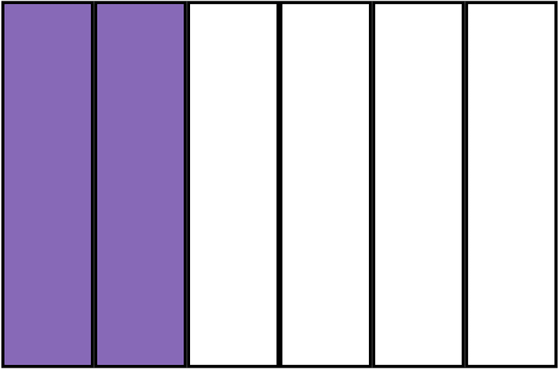 Violet Rectangle Fraction 2:6