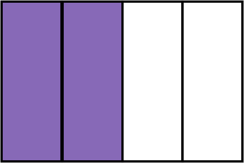 Violet Rectangle Fraction 2:4
