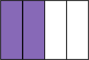 Violet Rectangle Fraction 2:4
