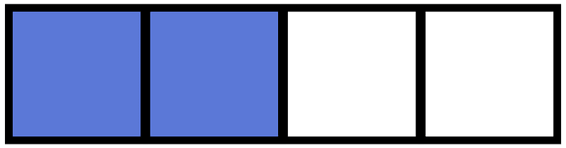 Ultramarine Rectangle Fraction 2:4