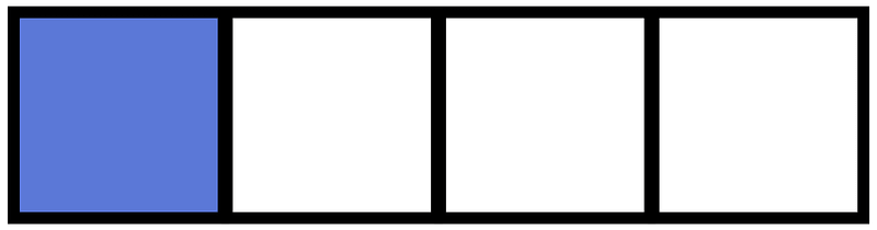 Ultramarine Rectangle Fraction 1:4