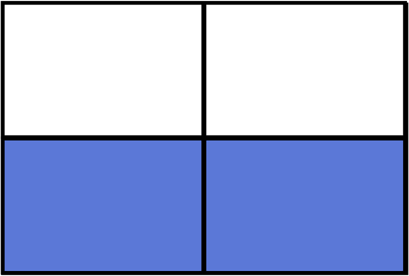 Ultramarine Rectangle Fraction 2:4