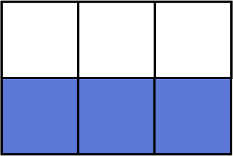 Ultramarine Rectangle Fraction 3:6