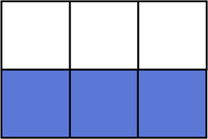 Ultramarine Rectangle Fraction 3:6