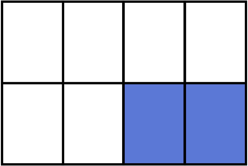 Ultramarine Rectangle Fraction 2:8
