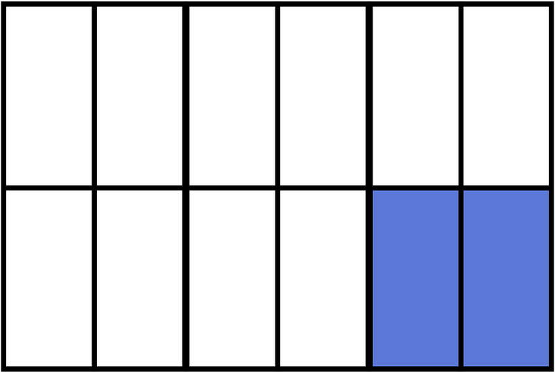 Ultramarine Rectangle Fraction 2:12