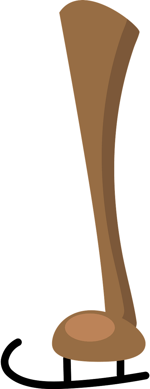Deer leg with ice skate