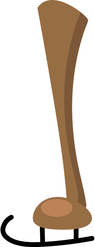 Deer leg with ice skate