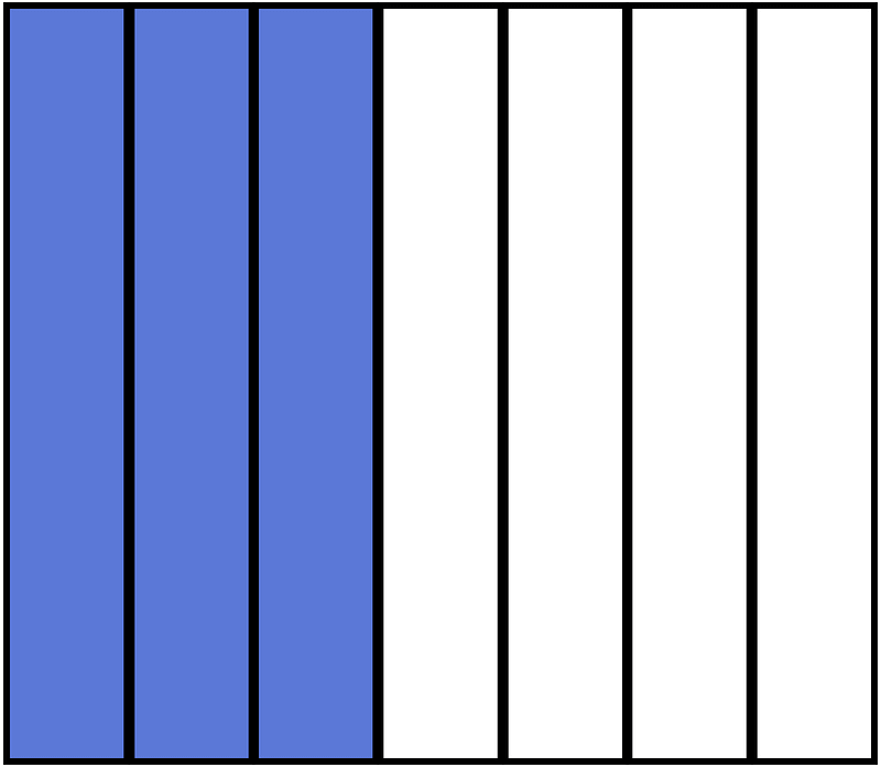 Ultramarine Rectangle Fraction 3:7