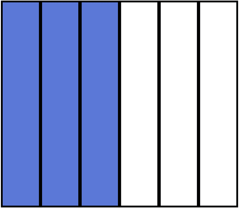 Ultramarine Rectangle Fraction 3:6