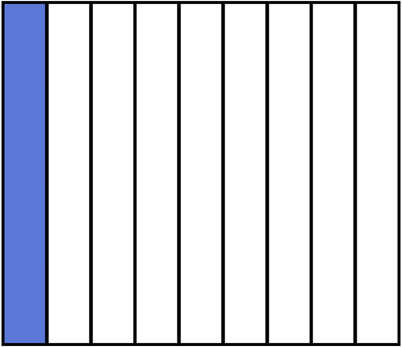 Ultramarine Rectangle Fraction 1:9