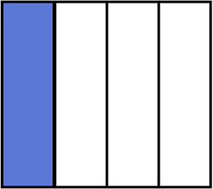 Ultramarine Rectangle Fraction 1:4