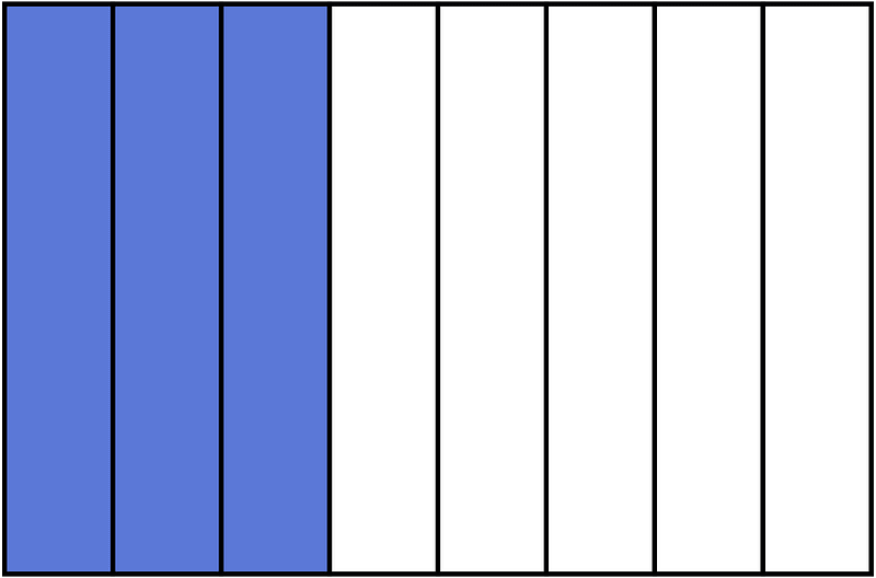 Ultramarine Rectangle Fraction 3:8