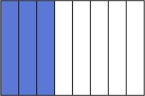 Ultramarine Rectangle Fraction 3:8