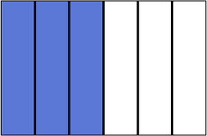 Ultramarine Rectangle Fraction 3:6