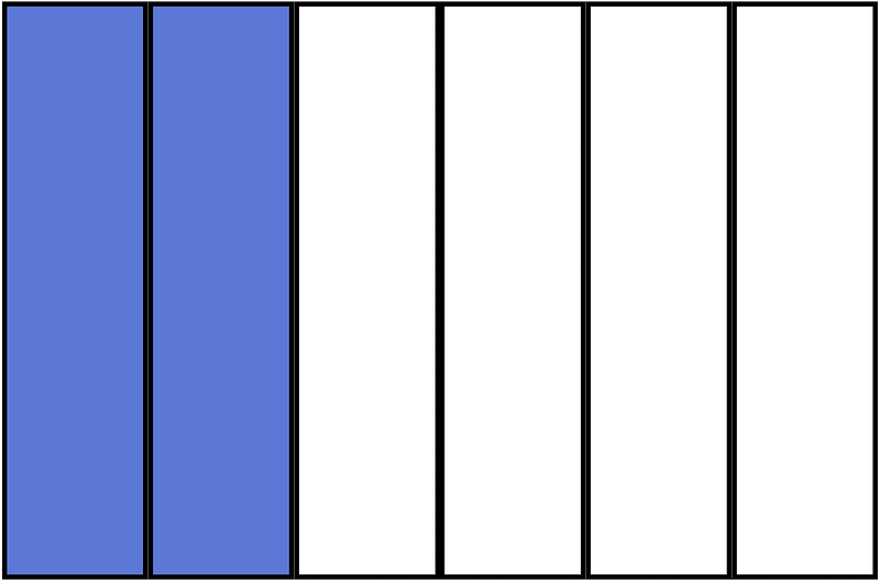 Ultramarine Rectangle Fraction 2:6