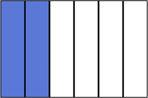 Ultramarine Rectangle Fraction 2:6