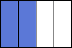 Ultramarine Rectangle Fraction 2:4