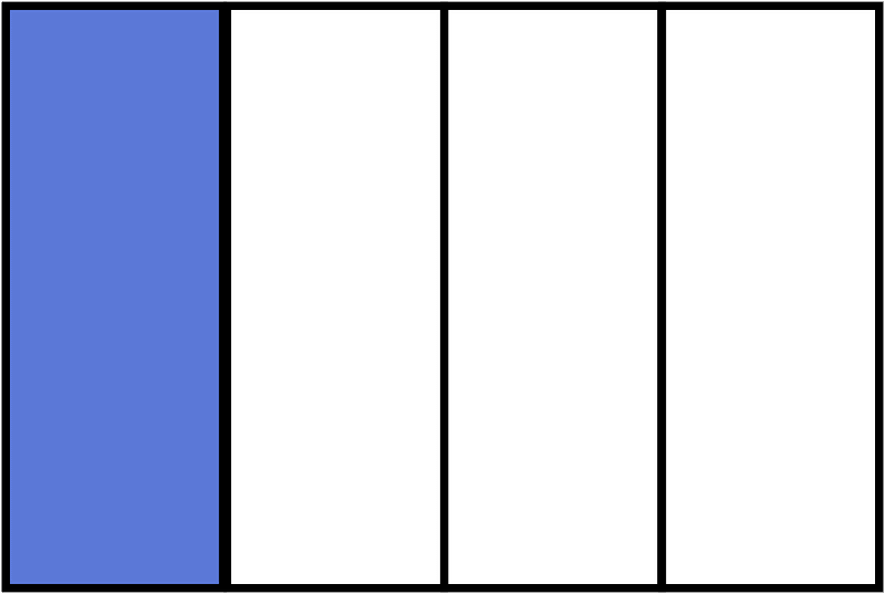 Ultramarine Rectangle Fraction 1:4
