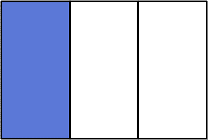 Ultramarine Rectangle Fraction 1:3