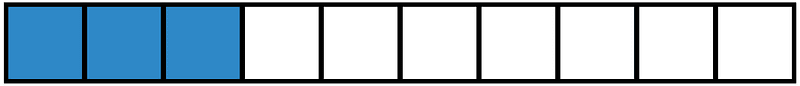 Blue Rectangle Fraction 3:10
