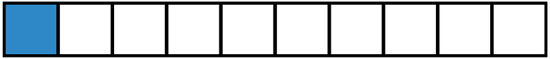 Blue Rectangle Fraction 1:10