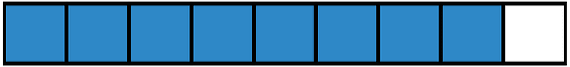 Blue Rectangle Fraction 8:9