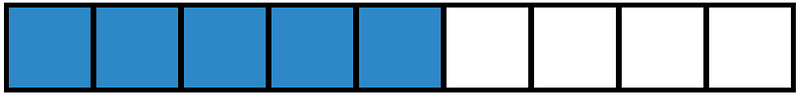 Blue Rectangle Fraction 5:9