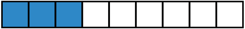Blue Rectangle Fraction 3:9