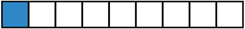 Blue Rectangle Fraction 1:9