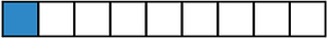Blue Rectangle Fraction 1:9