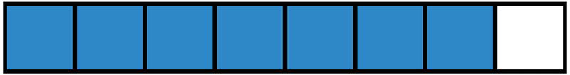 Blue Rectangle Fraction 7:8