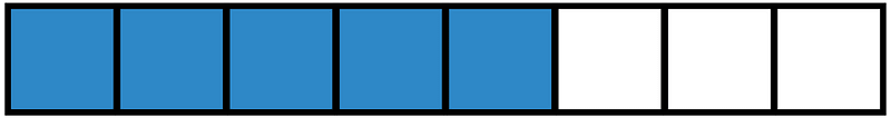 Blue Rectangle Fraction 5:8