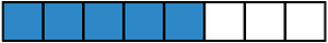 Blue Rectangle Fraction 5:8