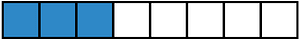 Blue Rectangle Fraction 3:8