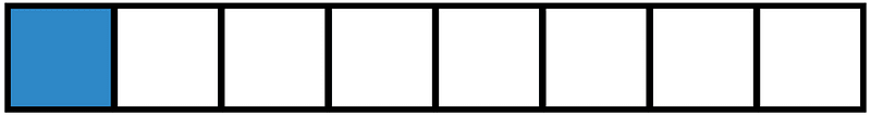 Blue Rectangle Fraction 1:8