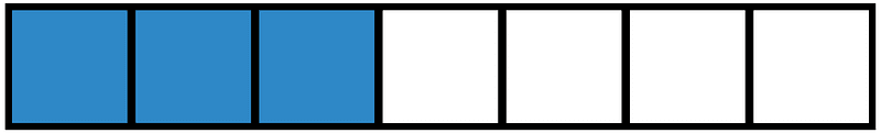 Blue Rectangle Fraction 3:7