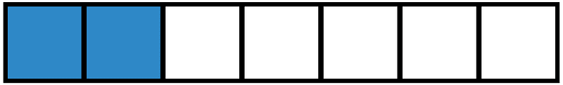 Blue Rectangle Fraction 2:7