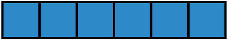Blue Rectangle Fraction 6:6