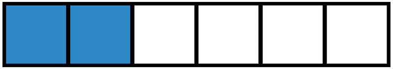 Blue Rectangle Fraction 2:6