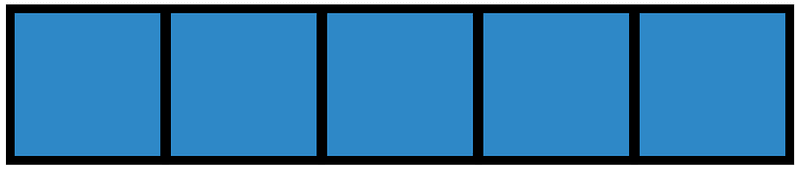 Blue Rectangle Fraction 5:5